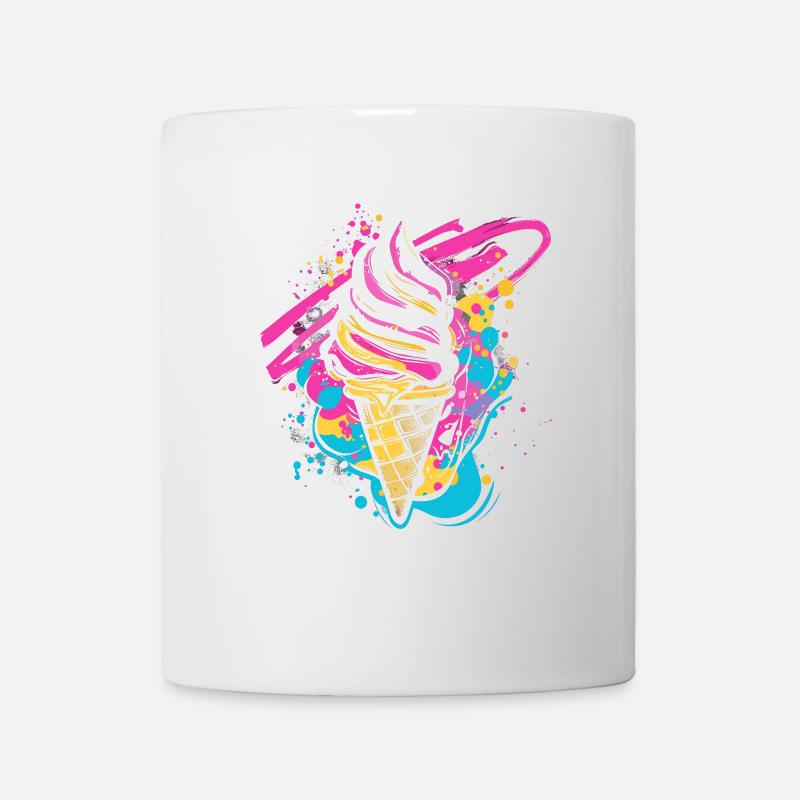 Eistüte Farbkleckse - Tasse - Weiß