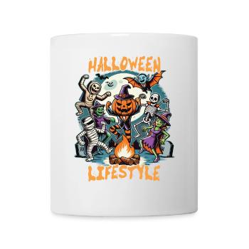 Halloween, Style de vie, Effrayant, Amusant - Mug blanc - blanc - Devant