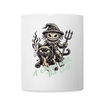 Balade effrayante avec le chat Halloween - Mug blanc - blanc - Devant