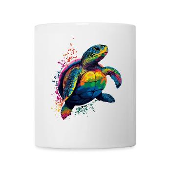 Schildkröte Bunt Popart Reptil Süße Schildkröten - Tasse - Weiß - Vorne