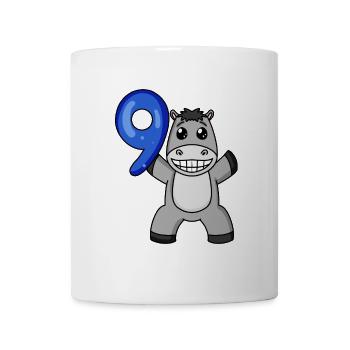Motif âne 9ème anniversaire - 9 ans - Mug blanc - blanc - Devant