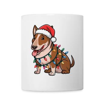 Bull Terrier Noël Lumières Noël Chiens Cadeaux - Mug blanc - blanc - Devant