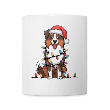 Berger Australien Noël Lumières Noël Chiens - Mug blanc - blanc - Devant