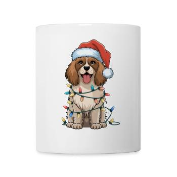 Bedlington Terrier Noël lumières Noël chiens cadeau - Mug blanc - blanc - Devant