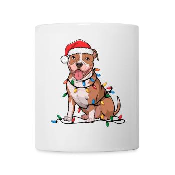 American Terrier Christmas Lights Xmas - Mug - white - Front