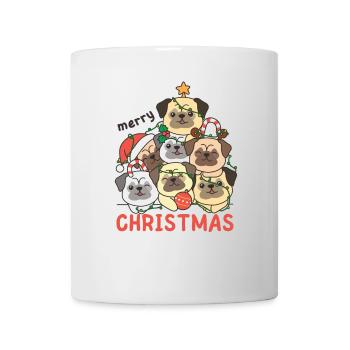 Pug Christmas Tree Merry Christmas - Mug - white - Front
