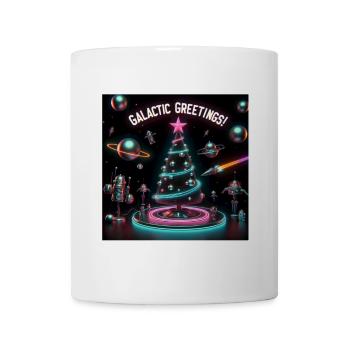 Retro Sci-Fi Christmas Tree Design for Celebrations - Mug - white - Front