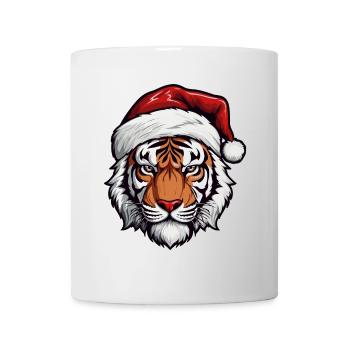 Tiger Kopf Weihnachten Portät - Tasse - Weiß - Vorne