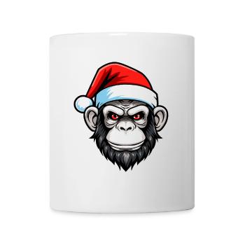 Monkey Head Christmas Portrait - Mug - white - Front