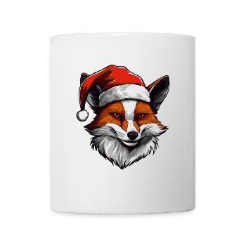 Fuchs Kopf Weihnachten Portät - Tasse - Weiß - Vorne