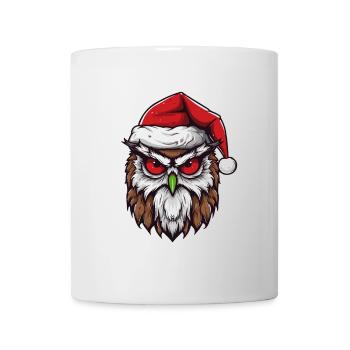 Portrait de Noël tête de hibou - Mug blanc - blanc - Devant