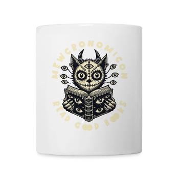Mewcronomicon read a good book - Mug - white - Front
