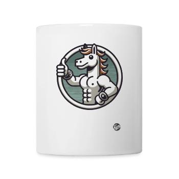Fit Fitness Cheval Pouces vers le haut - Mug blanc - blanc - Devant