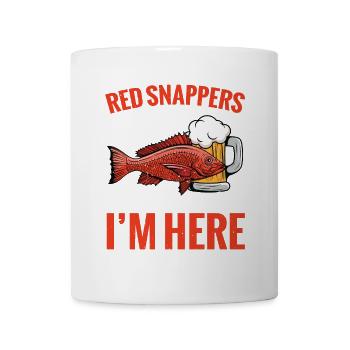 Quand je pêche, j’attrape des vivaneaux rouges, alors pliez-les - Mug blanc - blanc - Devant