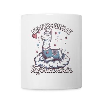 Professionelle Tagträumerin – Lama auf Wolke - Tasse - Weiß - Vorne