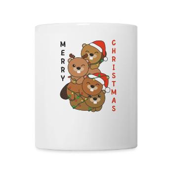 Beaver Christmas Tree Christmas Animals Beaver - Mug - white - Front
