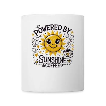 Angetrieben von Sonnenschein und Kaffee - Tasse - Weiß - Vorne