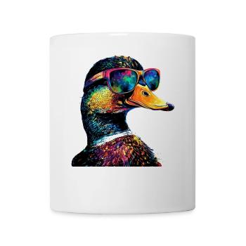 canard coloré arc-en-ciel colvert canard canards mignons - Mug blanc - blanc - Devant