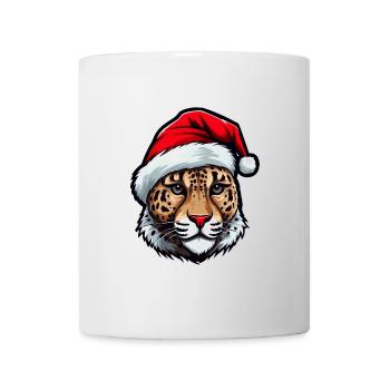 Portrait de Noël Tête de Guépard - Mug blanc - blanc - Devant