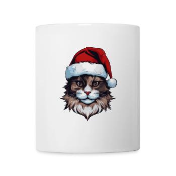Cat Head Christmas Portrait - Mug - white - Front