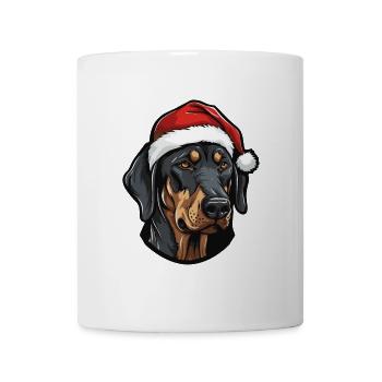 Doberman Dog Head Christmas Portrait - Mug - white - Front