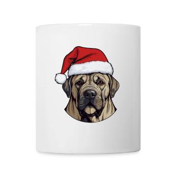 Mastiff Dog Head Christmas Portrait - Mug - white - Front