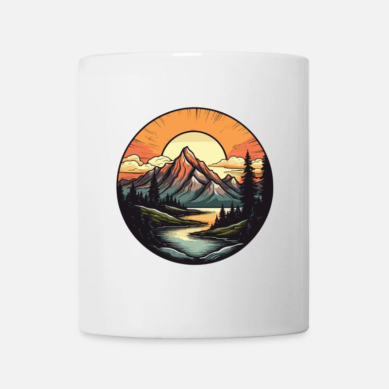 Berge Landschaft Kreis - Tasse - Weiß