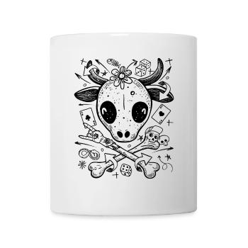 Chemise de style de rue de vache comique avec des icônes de casino - Mug blanc - blanc - Devant
