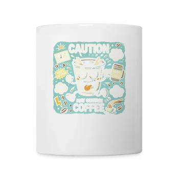 Vorsicht Kann Kaffee enthalten - Tasse - Weiß - Vorne