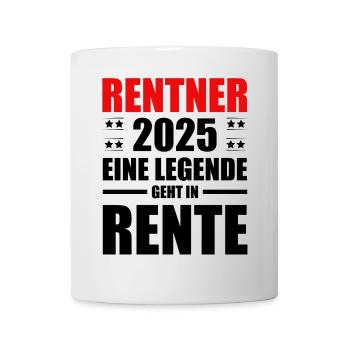 Rentner 2025 eine Legende geht in Rente Sprüche - Tasse - Weiß - Vorne