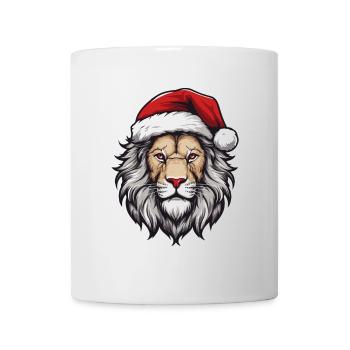 Löwe Kopf Weihnachten Portät - Tasse - Weiß - Vorne