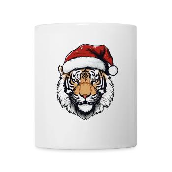 Tiger Kopf Weihnachten Portät - Tasse - Weiß - Vorne