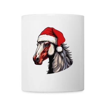 Portrait de Noël tête de cheval - Mug blanc - blanc - Devant