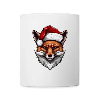 Fuchs Kopf Weihnachten Portät - Tasse - Weiß - Vorne
