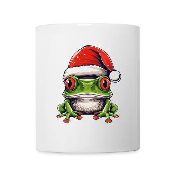 Frog Head Christmas Portrait - Mug - white - Front