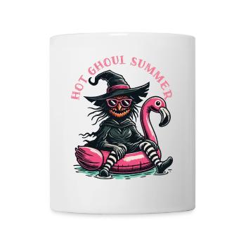 Hot Ghoul Summer Hexen Flamingo Spaß - Tasse - Weiß - Vorne