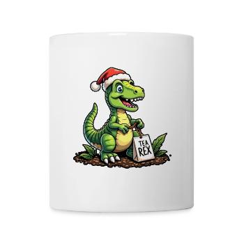 Tea Rex Weihnachten Weihnachtsmann Mütze - Tasse - Weiß - Vorne