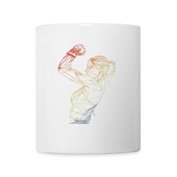 Boxing Girl Line Drawing - Mug - white - Front