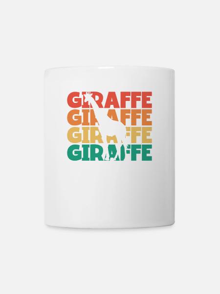 Giraffe Retro Text Afrikanische Giraffidae Nubier - Tasse - Weiß