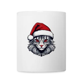 Cat Head Christmas Portrait - Mug - white - Front
