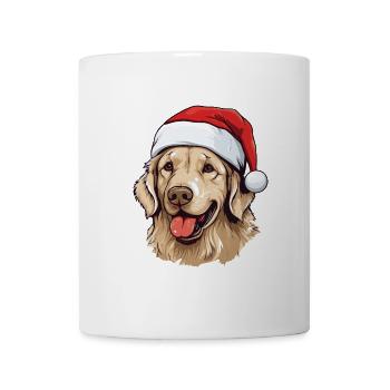 Golden Retriever Dog Head Christmas Portrait - Mug - white - Front