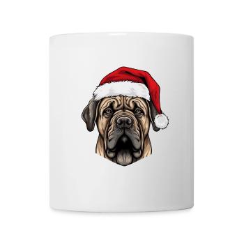 Mastiff Dog Head Christmas Portrait - Mug - white - Front