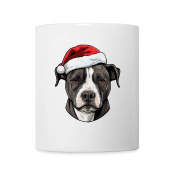 Staffordshire Bull Terrier Dog Head Christmas P - Mug - white - Front