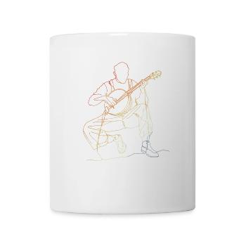 Banjo Spieler Line Art - Tasse - Weiß - Vorne