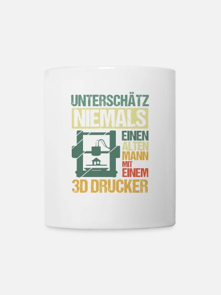 3D Druck Unterschätz Niemals einen Alten Mann - Tasse - Weiß