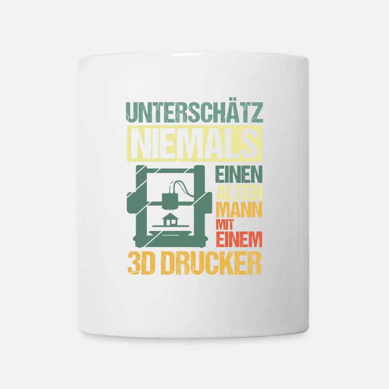3D Druck Unterschätz Niemals einen Alten Mann - Tasse - Weiß