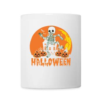 Citrouilles et squelette d’Halloween Joyeux Halloween - Mug blanc - blanc - Devant
