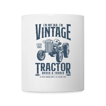 Anniversaire de l’agriculteur du tracteur vintage Né en 1985 - Mug blanc - blanc - Devant