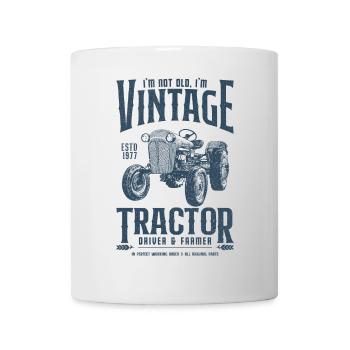 Anniversaire de fermier de tracteur vintage né en 1977 - Mug blanc - blanc - Devant