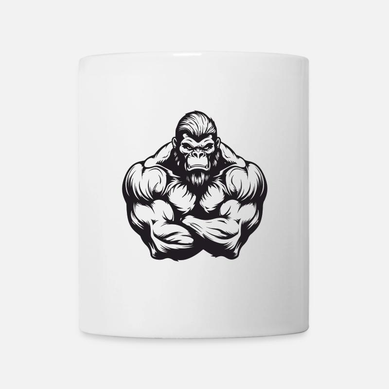 Musculation Gorilla Muscles Musculation - Mug blanc - blanc